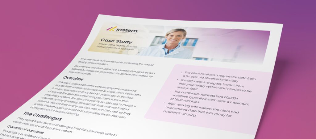 Case Study: Anonymizing Legacy Clinical Trial Data with Blur